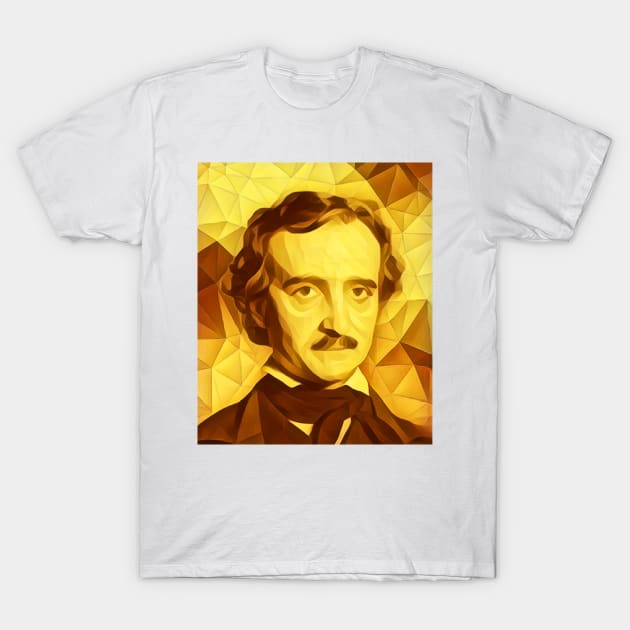 Edgar Allan Poe Golden Portrait | Edgar Allan Poe Artwork 11 T-Shirt by JustLit